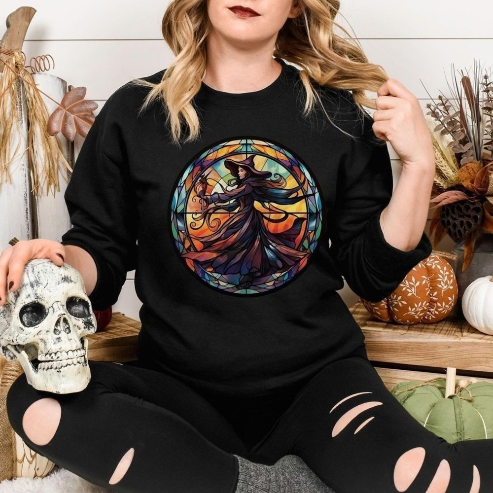 Halloween Witch Something Wicked Spooky Season Retro Gift Cozy Sweatshirt